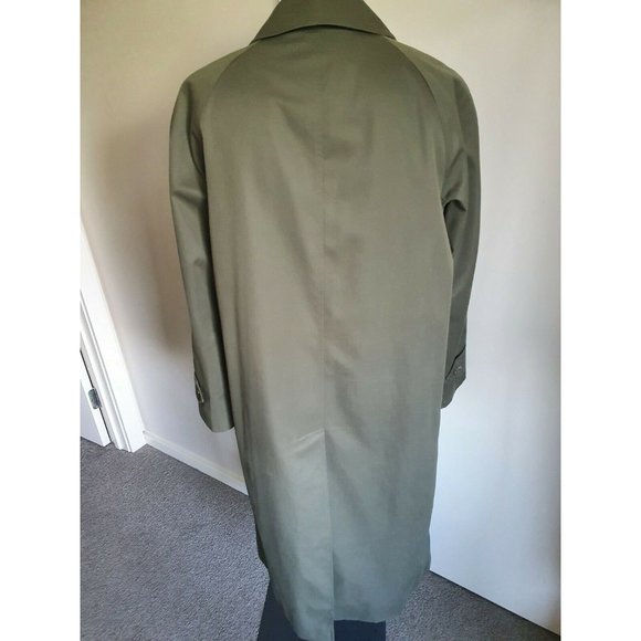 Authentic Vintage Burberrys green khaki long coat Size M cotton blend Burberry - Picture 6 of 8